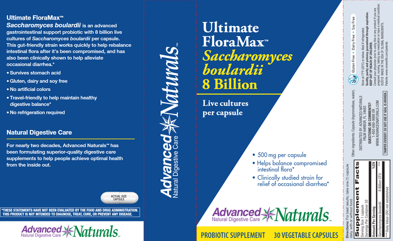 Ult FloraMax S-Boulardii 8 Bil (Advanced Naturals) Label