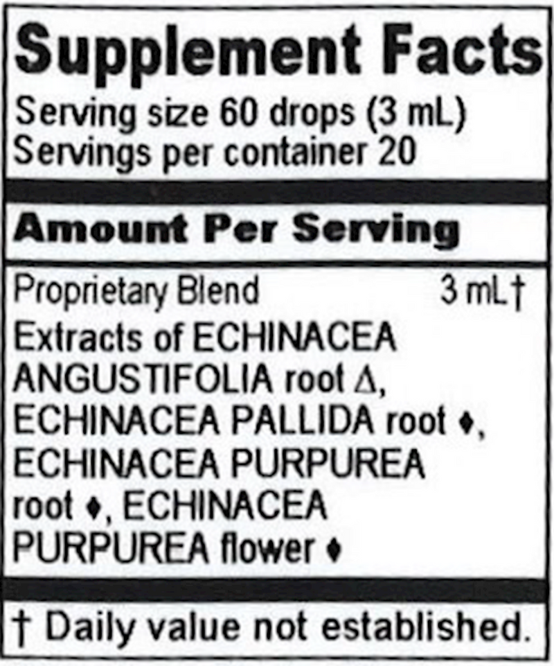 Ultimate Echinacea (Herbalist Alchemist) Supplement Facts