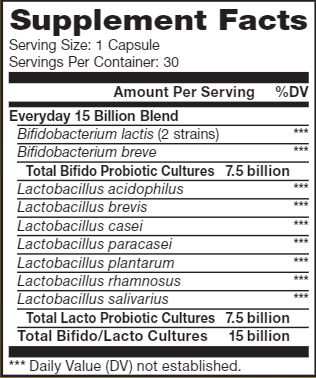 Ultimate Flora Everyday Go Probiotic (Renew Life) Supplement Facts