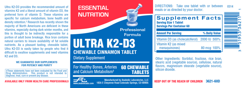 Ultra K2-D3 (Anabolic Laboratories) Label