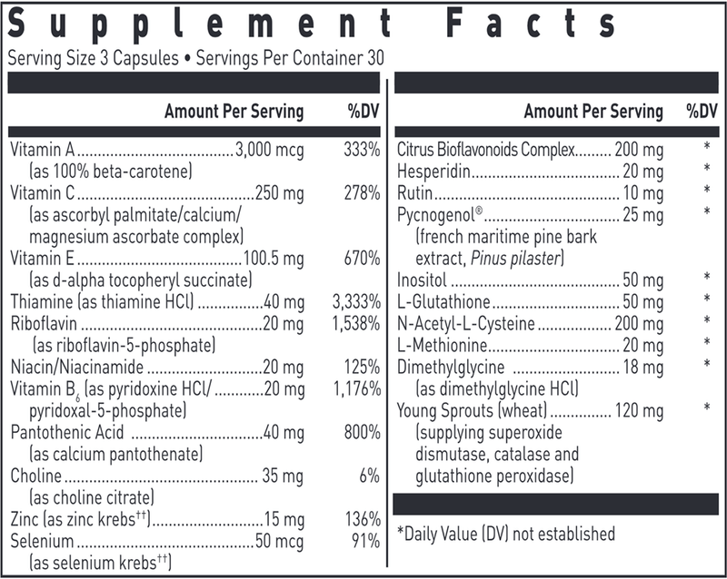 Ultra Anti Oxidant Douglas Labs supplement facts