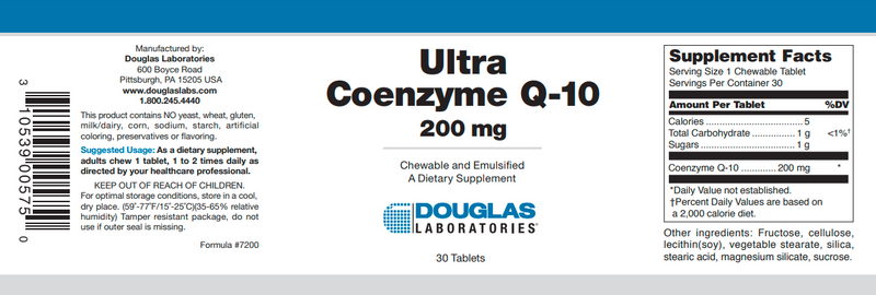 Ultra Coenzyme Q-10 Douglas Labs 30's