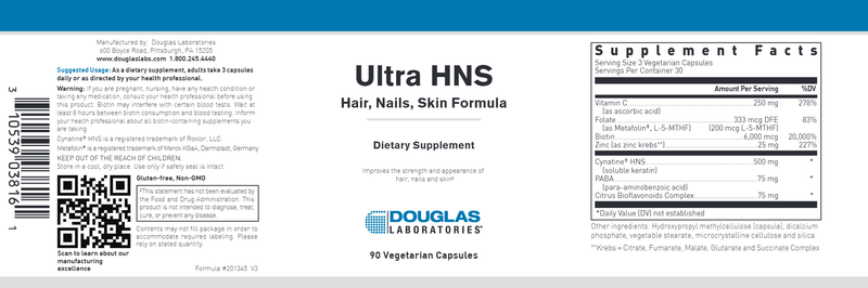 Ultra HNS (Douglas Labs) label