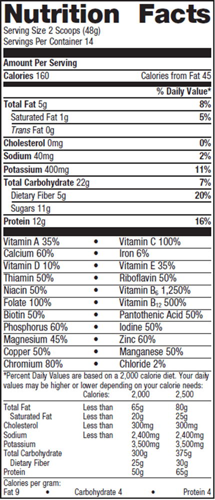 UltraMeal Rice Vanilla (Metagenics) Supplement Facts