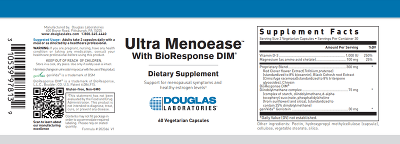 Ultra Menoease Douglas Labs label