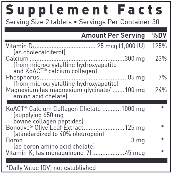 Ultra Osteo Guard Douglas Labs supplement facts