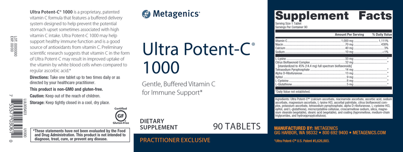 Ultra Potent-C 1000 mg (Metagenics) Label