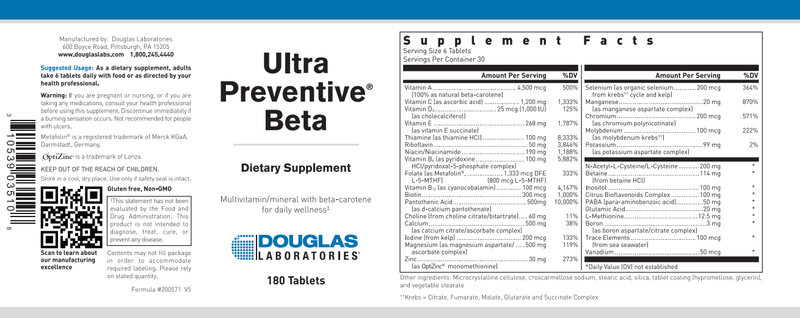 Buy Ultra Preventive Beta Douglas Labs