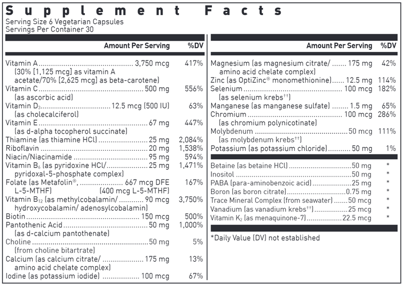 Ultra Preventive® III (Douglas Labs) supplement facts