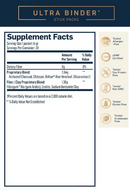 Ultra Binder Stick Packs supplement facts 