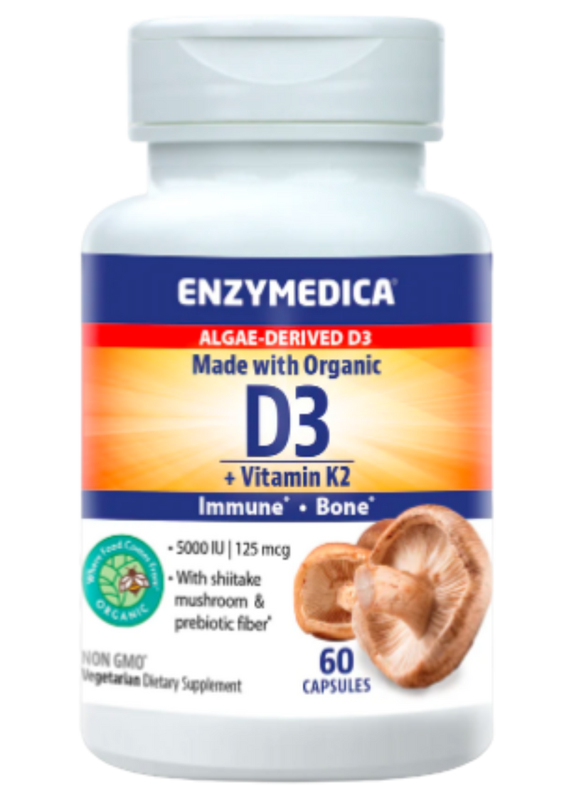 Organic Vitamin D3 + K2 (Enzymedica) front