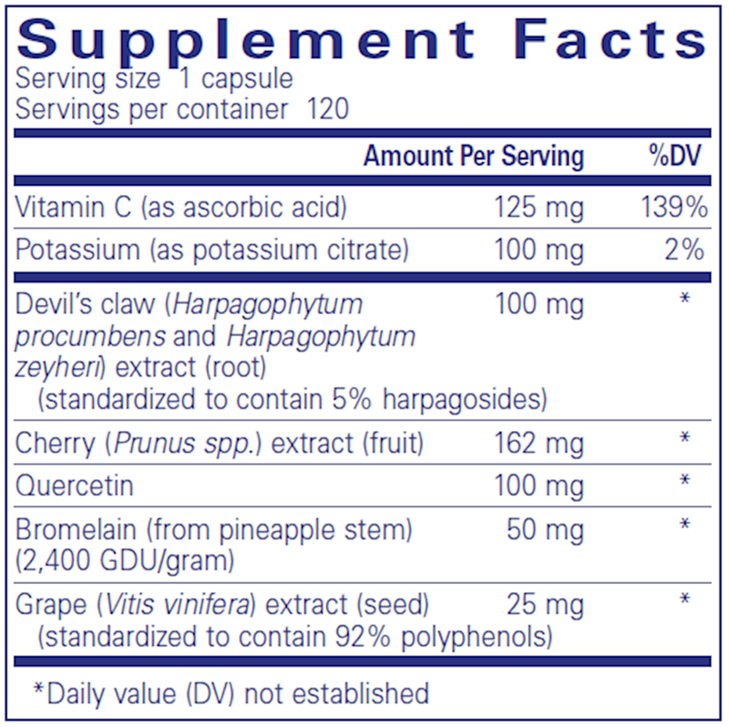 Uric Acid Formula (Pure Encapsulations) supplement facts