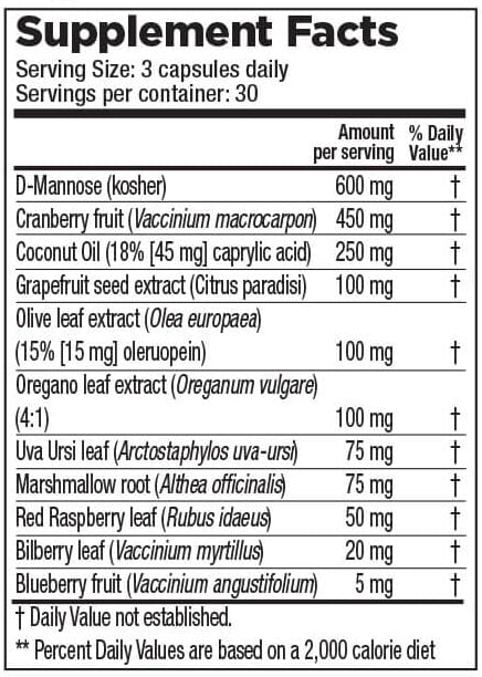 Urinari-X (Lifeseasons) Supplement Facts