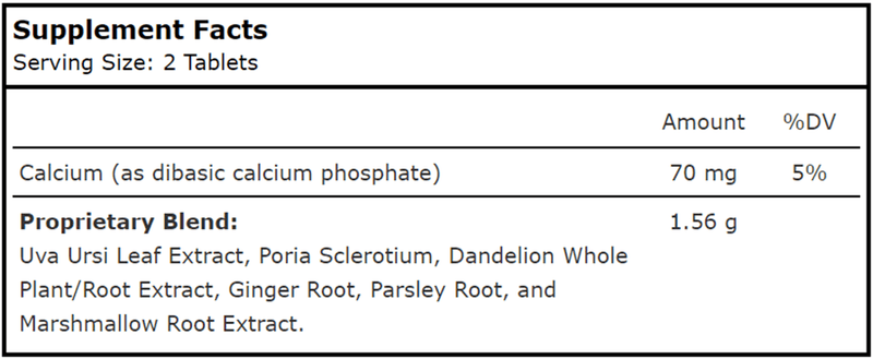 Uva Ursi Diurite (Planetary Herbals) Supplement Facts