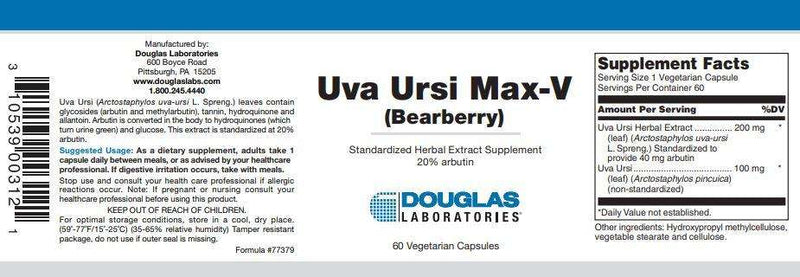 Uva Ursi Max-V Douglas Labs Label