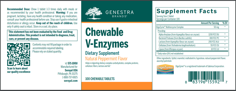 V-Enzymes | V Enzymes Chewable Genestra Label