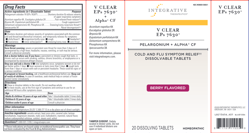 V Clear EPS 7630 Berry Dissolving Tabs (Integrative Therapeutics) Label