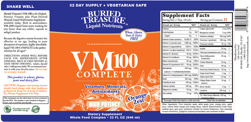 VM 100 Complete Buried Treasure Label