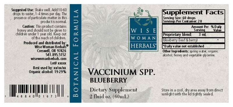 Vaccinium Blueberry 2 oz Wise Woman Herbals products