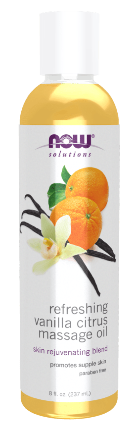 Vanilla Citrus Massage Oil (NOW) Front