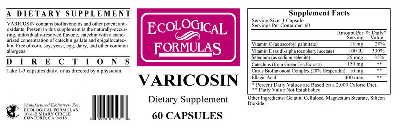 Varicosin (Ecological Formulas) Label