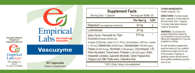 Vascuzyme (Empirical Labs) Label