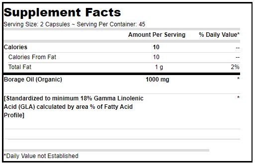 vegan borage oil gla deva nutrition supplement facts