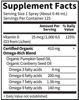 Vegan D3 Spray Organic (Garden of Life) Supplement Facts