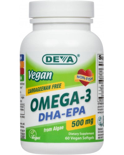 vegan omega 3 dha-epa 500 mg deva nutrition