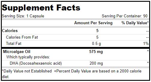 vegan omega-3 dha 200 mg deva nutrition supplement facts