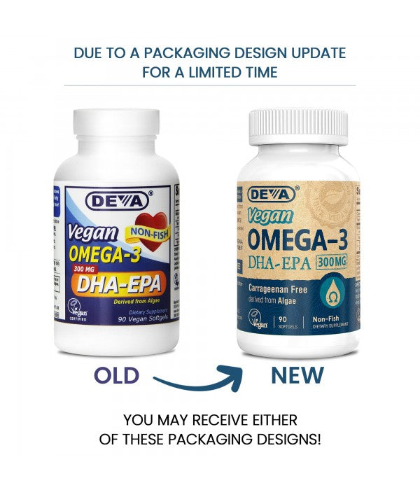 Vegan Omega-3 DHA-EPA 300 mg (Deva Nutrition LLC) New