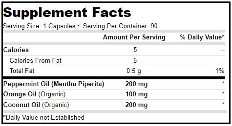 Vegan Peppermint Oil with Orange (Deva Nutrition LLC) Supplement Facts