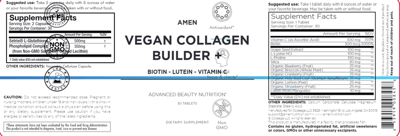 Vegan Collagen Builder + Amen Label