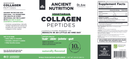 Vegetarian Collagen Peptides Powder Ancient Nutrition Label