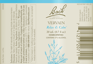 Vervain Flower Essence (Nelson Bach) Label