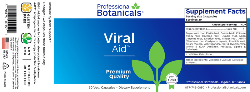 Viral Aid (Professional Botanicals) Label