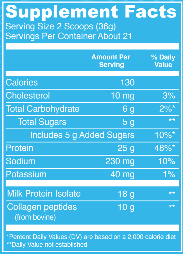 Vital Performance Protein Vanilla (Vital Proteins) Supplement Facts