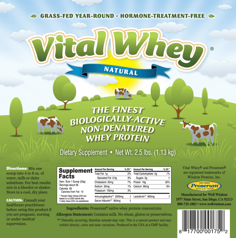 Vital Whey Natural 2.5lbs (Well Wisdom) Label