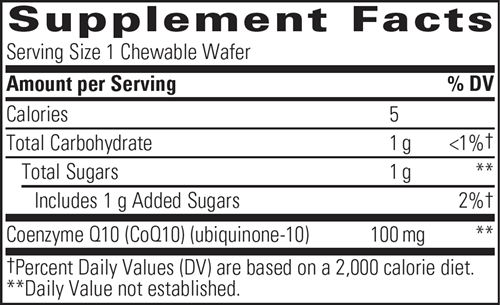 Vitaline COQ10 100 mg Chewable (Integrative Therapeutics) Tropical Fruit supplement facts