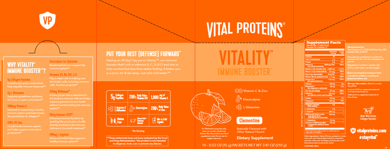 Vitality Clementine (Vital Proteins) Label