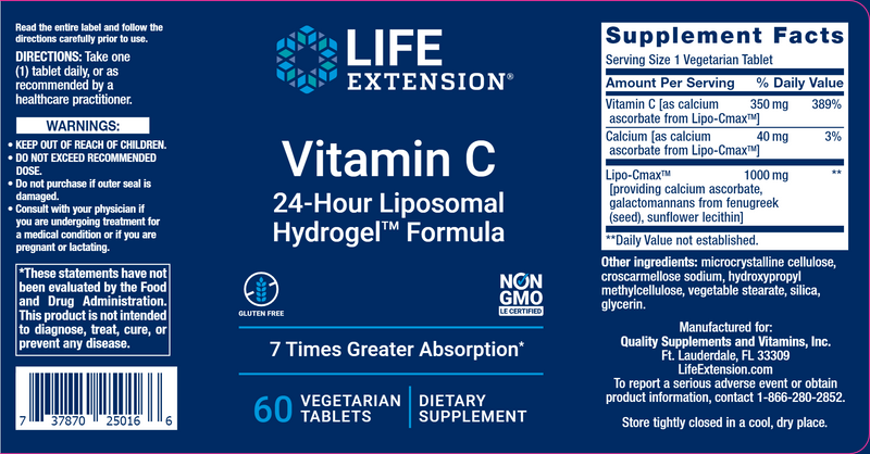 vitamin c 24‐hour liposomal label