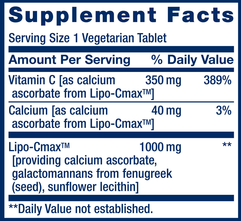 vitamin c 24‐hour liposomal supplement facts