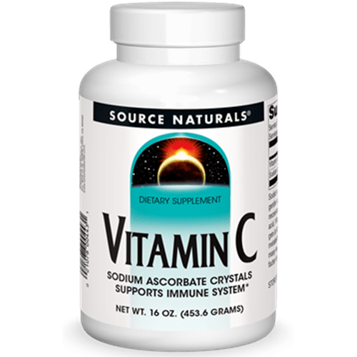 Vitamin C Sodium Ascorbate Crystals (Source Naturals) Front
