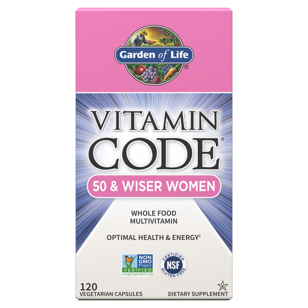 Vitamin Code 50 & Wiser Women (Garden of Life) Front