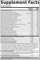 vitamin code 50 & wiser women (garden of life) supplement facts