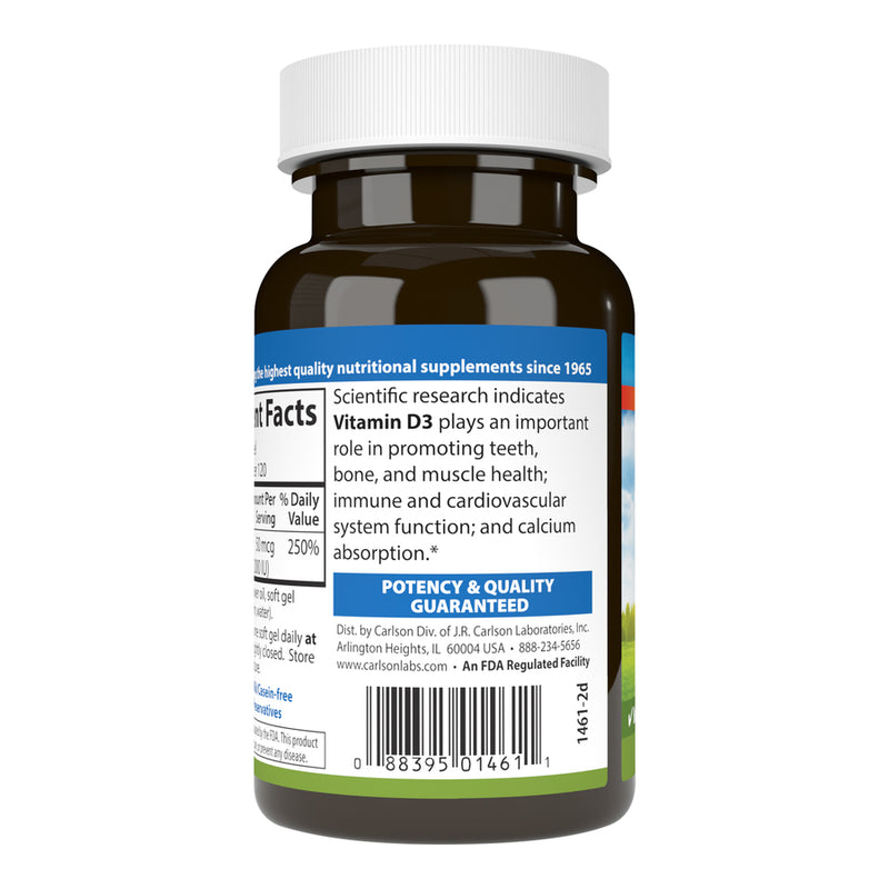 Vitamin D 2000 IU (Carlson Labs) Side-1