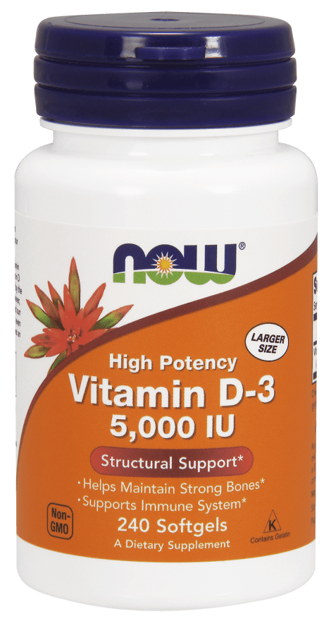 Vitamin D-3 5000 IU (NOW) Front