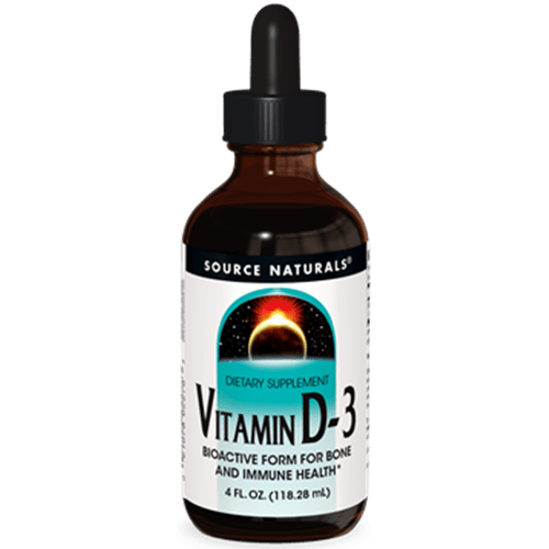 Vitamin D-3 Liquid 4oz (Source Naturals) Front