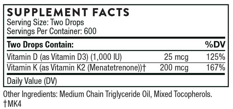 Vitamin D/K2 Liquid Thorne Research