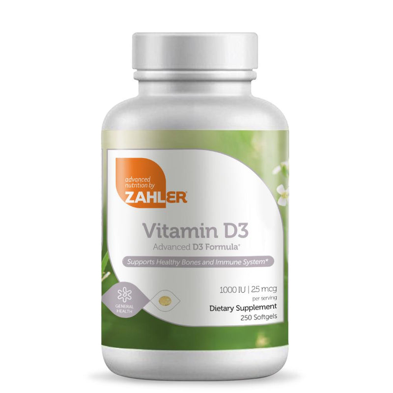 Vitamin D3 1000 IU (Advanced Nutrition by Zahler) Front